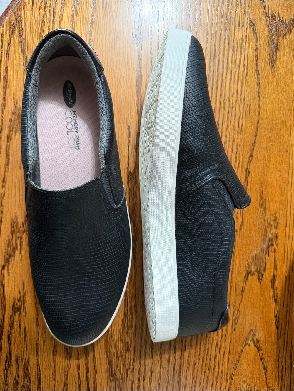 Dr. Scholl's Black Slip-On Sneakers with White Platform